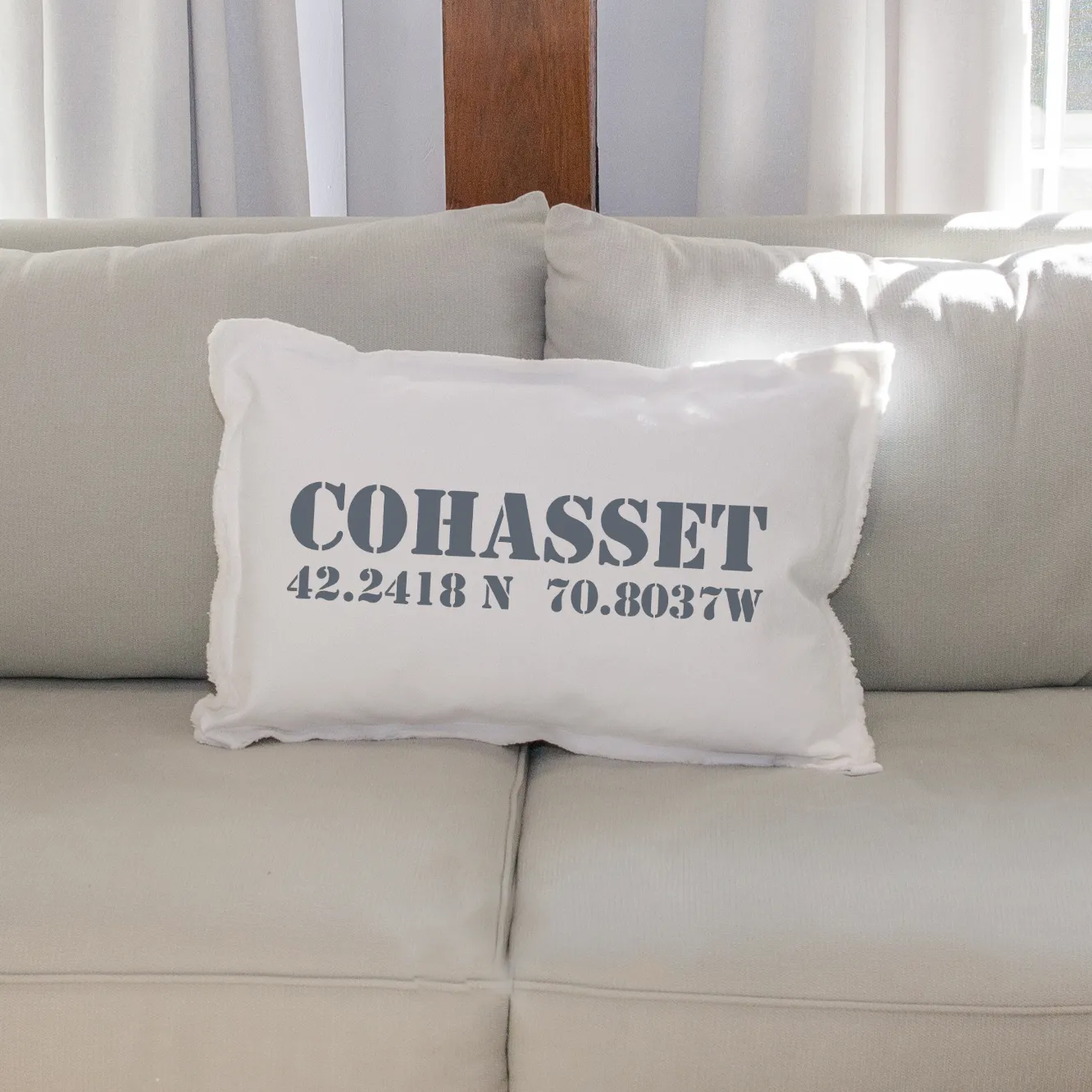 Your Word   Coordinates Stencil Lumbar Pillow
