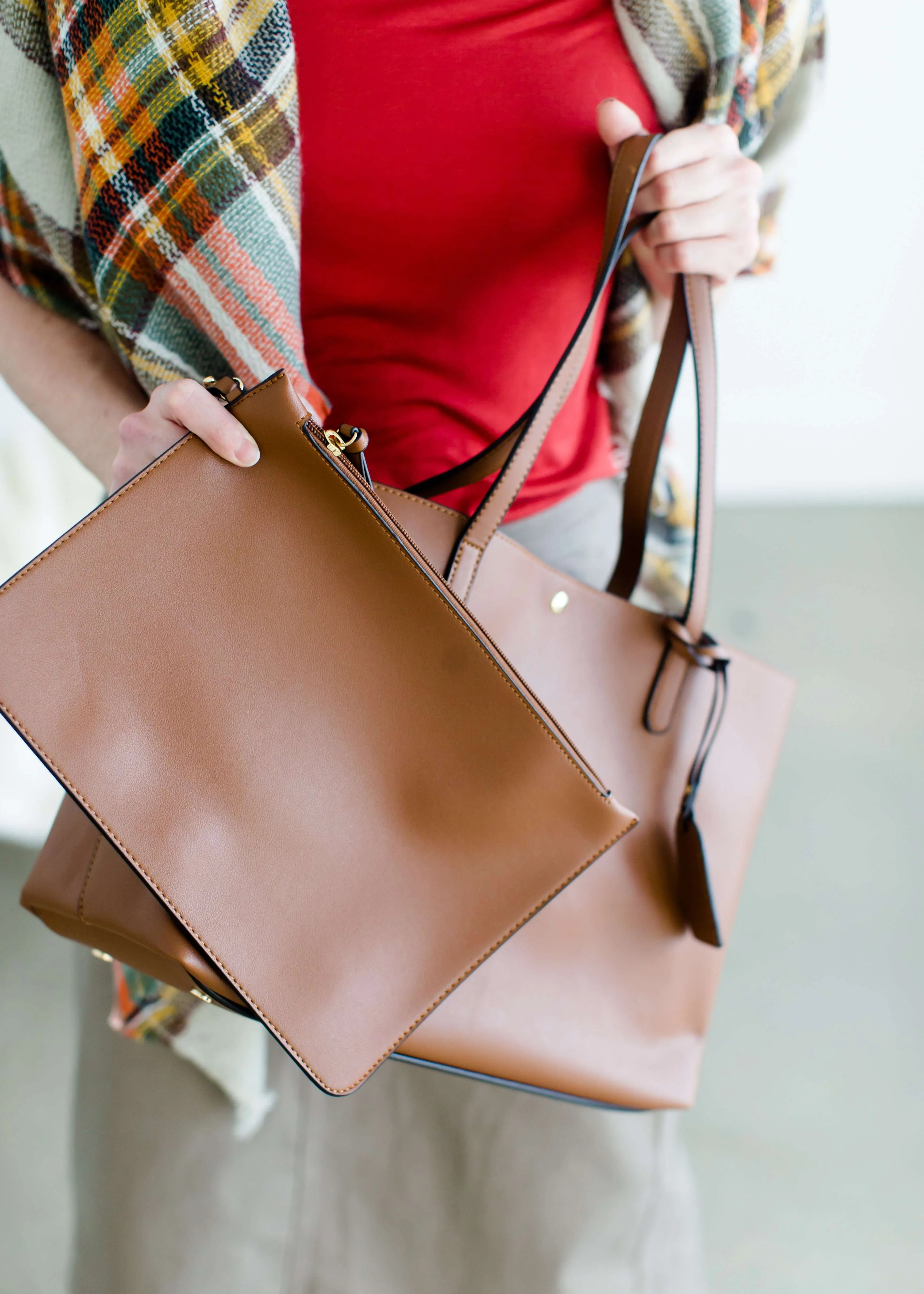 Zeda Faux Leather Tote