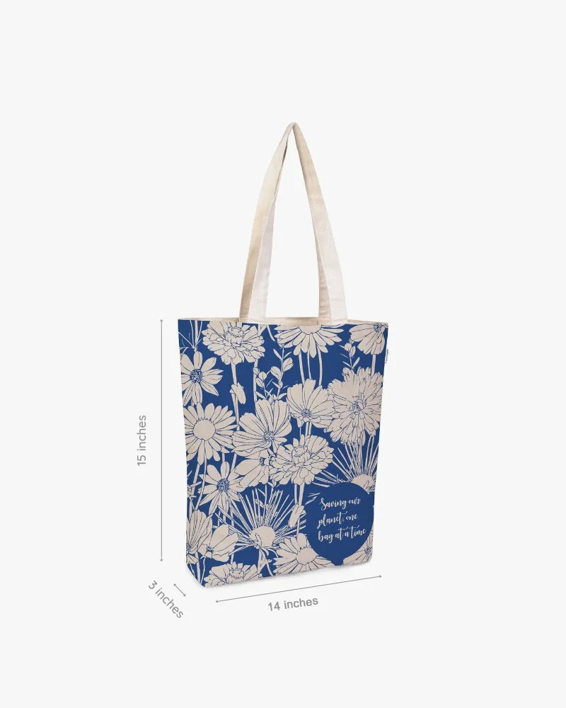 Zipper Tote Bag - Flowers